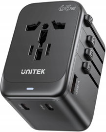Unitek P1122ABK01 Ładowarka podróżna EU/US/UK/AUS PD 65 W