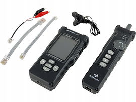 Zaawansowany tester kabli sieciowych z funkcjami PoE, śledzenia, pomiaru dł