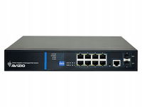 Zarządzalny przełącznik L2 (switch) 8 portów RJ45 PoE+ 1Gb/s + 2 porty SFP