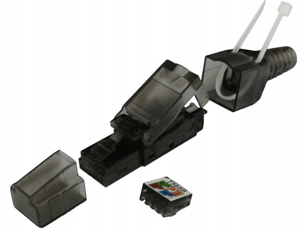 Wtyk RJ45 UTP kat.6A 10G POE+ beznarzędziowy na gruby drut 22-24 AWG ALANTE