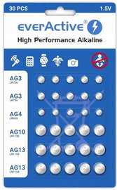 Zestaw 30 baterii 1,5V 10x AG3 LR41 5x AG4 LR626 5x AG10 LR1130 10x AG13
