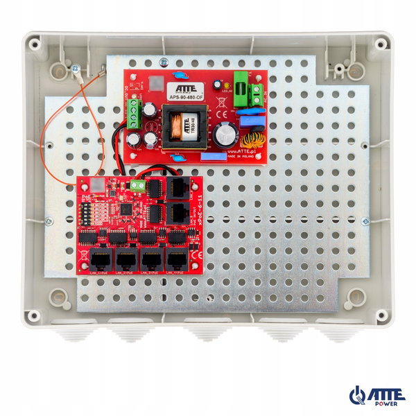 Zestaw do 5 kamer IP switch PoE 5P+1UP ATTE IP-5-1