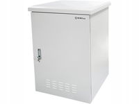 Zewnętrzna szafka rack wisząca 19" 15U 600x600, 4 belki nośne, 4 przepusty