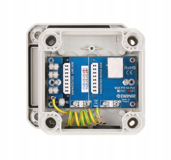 Zewnętrzne zabezpieczenie IP z ochroną PoE BOX-1-PTF-51-EXT/PoE