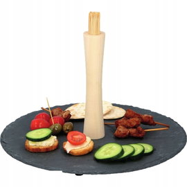 Alpina - Zestaw do serwowania przekąsek 30 cm (taca i patyczki)