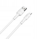 Borofone Silicone - kabel połączeniowy USB do Lightning 1m (biały)