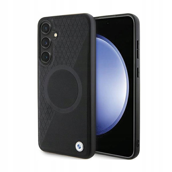 BMW Leather Half Textured & Circle MagSafe - Etui Samsung Galaxy S24+ (czar