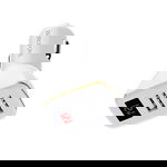 Borofone - ładowarka samochodowa 2x USB z wyświetlaczem LED, biały