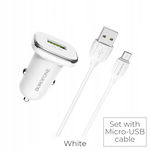 Borofone - ładowarka samochodowa USB z QC3.0 i kablem micro USB w zestawie