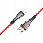 Borofone Highway kabel połączeniowy USB do Lightning 1.2 m czarny/czerwony