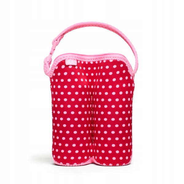 BUILT Bottle Buddy Termoopakowanie do butelek podwójne Baby Pink Mini Dots