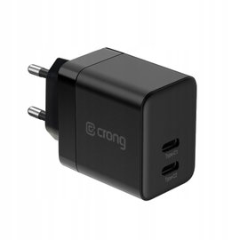 Crong Ultra Compact GaN - Ładowarka sieciowa 2x USB-C 35W PD 3.0 z PPS