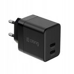 Crong Ultra Compact GaN - Ładowarka sieciowa 2x USB-C 35W PD 3.0 z PPS