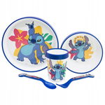 Disney Stitch - Antypoślizgowy zestaw naczyń do mikrofali 5 szt. (talerz, m
