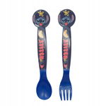 Disney Stitch - Zestaw plastikowych sztućców z kolekcji Palms (łyżka i wide