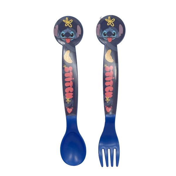 Disney Stitch - Zestaw plastikowych sztućców z kolekcji Palms (łyżka i wide