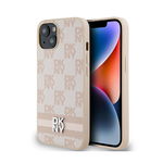 DKNY Leather Checkered Mono Pattern Printed Stripes Etui iPhone 15 14 13 (r