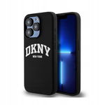 DKNY Liquid Silicone White Printed Logo MagSafe - Etui iPhone 15 Pro (czarn
