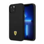 Ferrari Silicone Metal Logo Etui iPhone 14 czarny