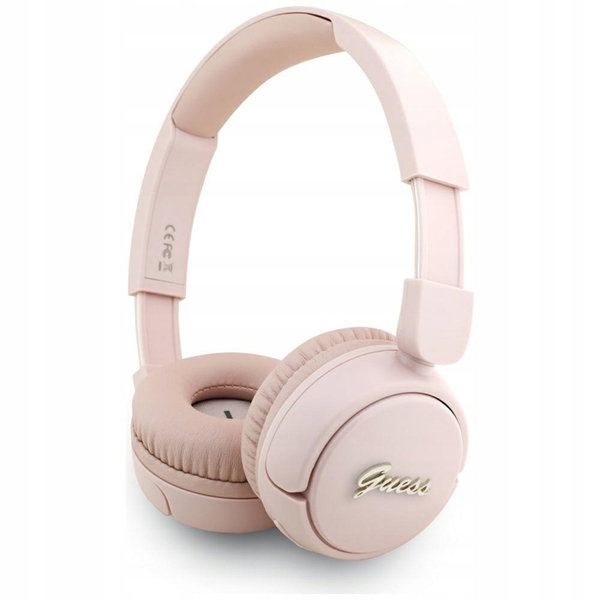 Guess - Bezprzewodowe słuchawki nauszne Bluetooth V5.3 (różowy)