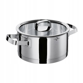 Garnek niski ze stali nierdzewnej i szklaną pokrywą 2,5 l, średnica 20 cm