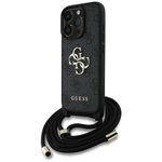Guess 4G Big Logo Cord Strap Crossbody - Etui do iPhone 16 Pro (czarny)