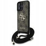 Guess 4G Big Logo Cord Strap Crossbody - Etui do iPhone 16 Plus (brązowy)