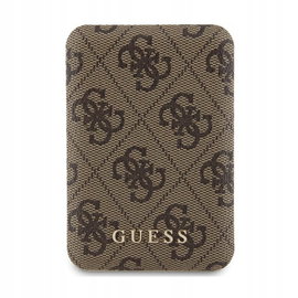 Guess 4G Leather Metal Logo MagSafe - Power Bank indukcyjny 5000 mAh 15W Ma