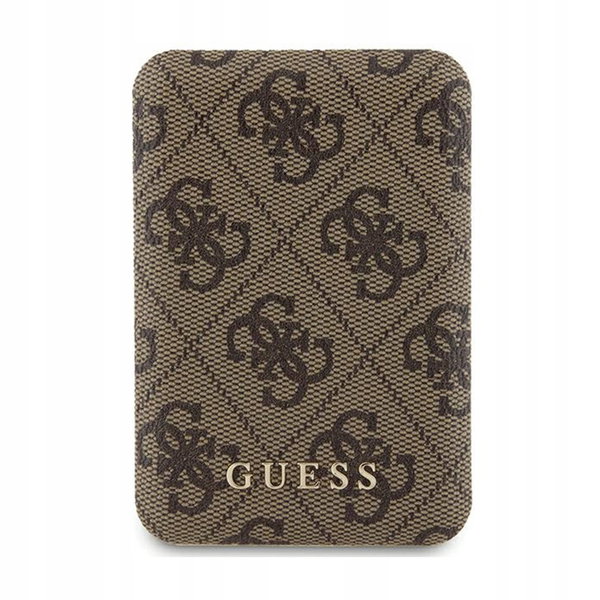 Guess 4G Leather Metal Logo MagSafe - Power Bank indukcyjny 5000 mAh 15W Ma