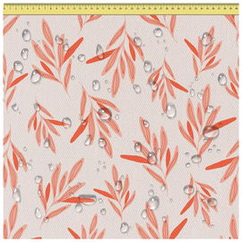 DreamRoots Wodoodporne Płótno Wzór w Czerwone Liście 160 cm x 200 cm