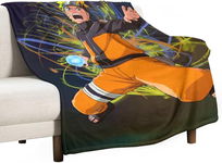 JUST FUNKY Koc Polarowy z Motywem Anime Naruto Czarny 100 x 120 cm