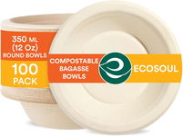 ECO SOUL Ekologiczne Miski z Liści Palmowych 16 cm x 3,5 cm 100 sztuk
