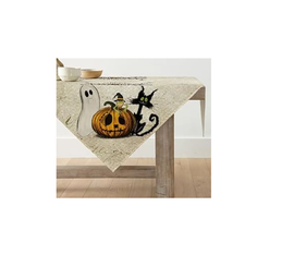 Obrus na Stół 120x120cm na Halloween Wodoodporny Lniany