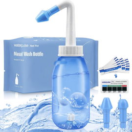 Zestaw do Płukania Zatok 300 ml + 30 Soli, Dorośli i Dzieci - Waterpulse