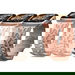 Zestaw 3 Bransoletek Silikonowych w Panterkę Apple Watch 42mm wodoodporne