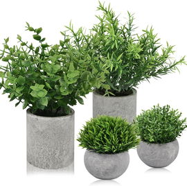 Beinhome Zestaw 4 Sztucznych Roślin Dekoracyjne Rośliny w Doniczkach