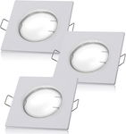 Lex Collective Zestaw Reflektorów LED 230 V Białe 3 sztuki 8 x 8 cm