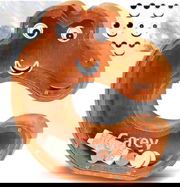 Lakpopya Skarbonka w Kształcie Litery C Drewniana 20.5 x 4 x 23 cm