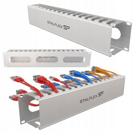 Organizer Kabli RACK do Szafy 19'' 2U Organizator Uchwyt na Kable Metalowy