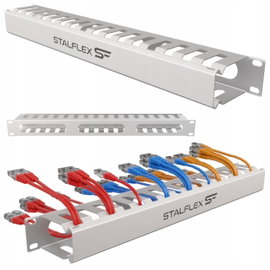 Organizer Kabli RACK do Szafy 19'' 1U Organizator Uchwyt na Kable Metalowy