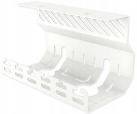 Organizer Kabli pod Blat Biurko Półka na kable 20cm Uchwyt Metalowa Biała