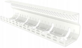 Organizer Uchwyt Maskownica do Kabli pod Biurko 50 cm Półka Metalowa Biały