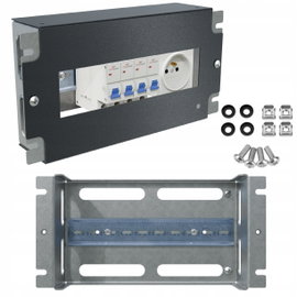Panel Dystrybucji Napięć RACK 10" 3U/60/22xS DIN TS35/TH35 Czarny Stalflex