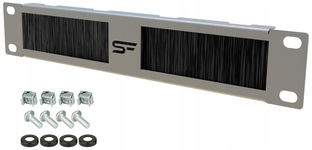 Panel Przelotowy Przepust Kablowy RACK 10" 1U ze Szczotką Szary Stalflex