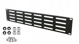 Panel Wentylacyjny Maskownica RACK 2U 19" Czarny Stalflex