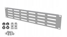 Panel Wentylacyjny Maskownica RACK 2U 19" Szary Stalflex