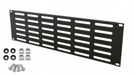 Panel Wentylacyjny Maskownica RACK 3U 19" Czarny Stalflex