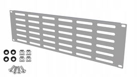 Panel Wentylacyjny Maskownica RACK 3U 19" Szary Stalflex