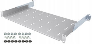 Półka RACK 19" 1U 250mm Regulowana 250-410 mm do Szaf RACK Szara Stalflex