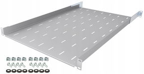 Półka RACK 19" 1U 750mm Regulowana 750-910 mm do Szaf RACK Szara Stalflex